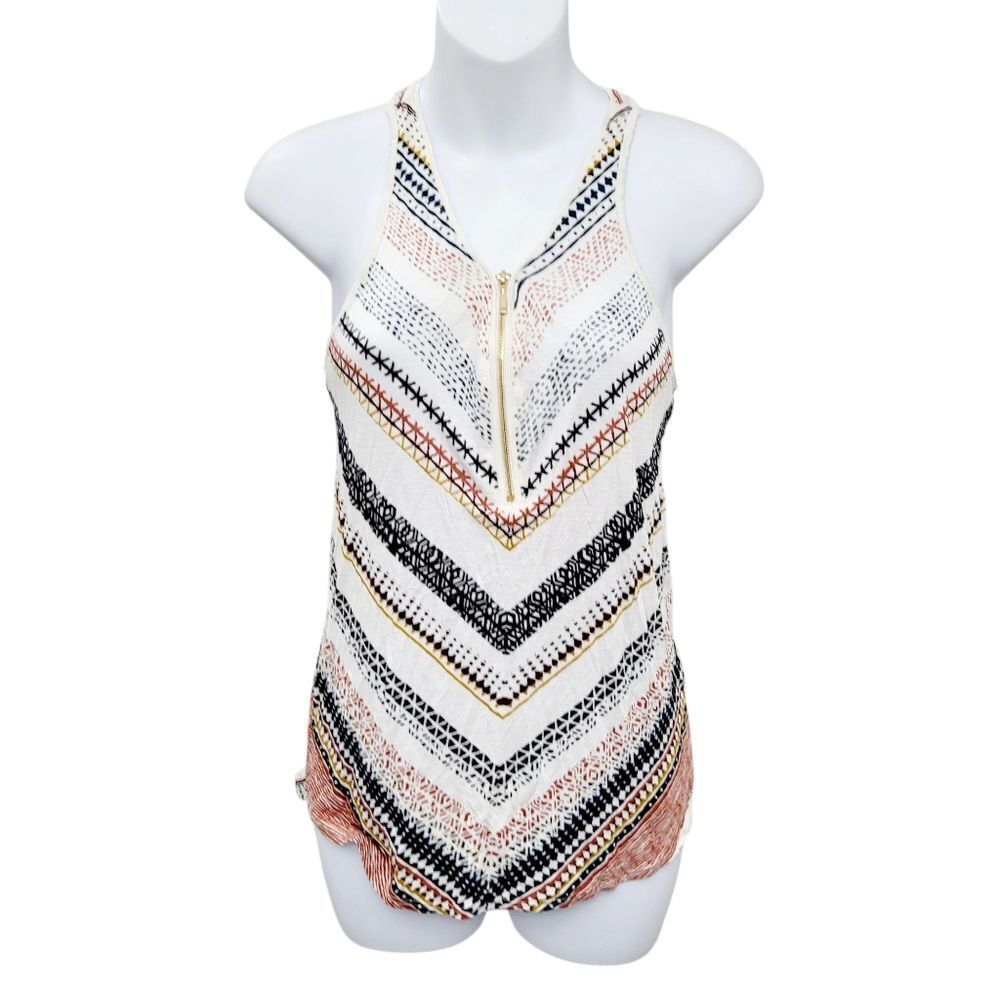 2/$20 Dynamite White & Black Tank Top Blouse Size: XS